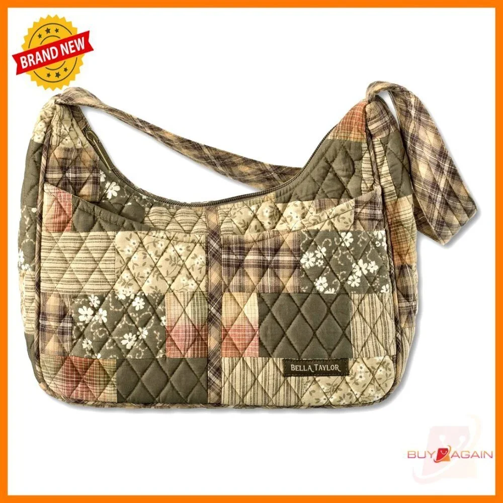 Lightweight Quilted Hobo Shoulder Bag with Multiple Pockets